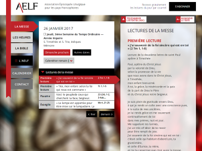 Capture d'écran du site de l'AELF