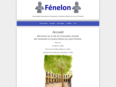Capture d'écran du site de l'Association des Anciens élèves du lycée Fénelon