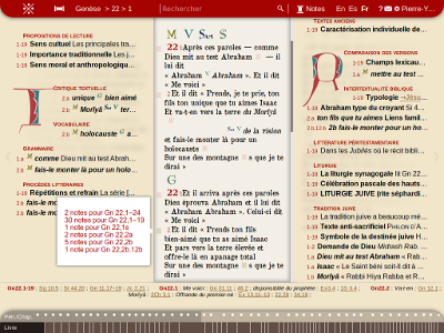 Capture d'écran du rouleau du site Bible en ses Traditions